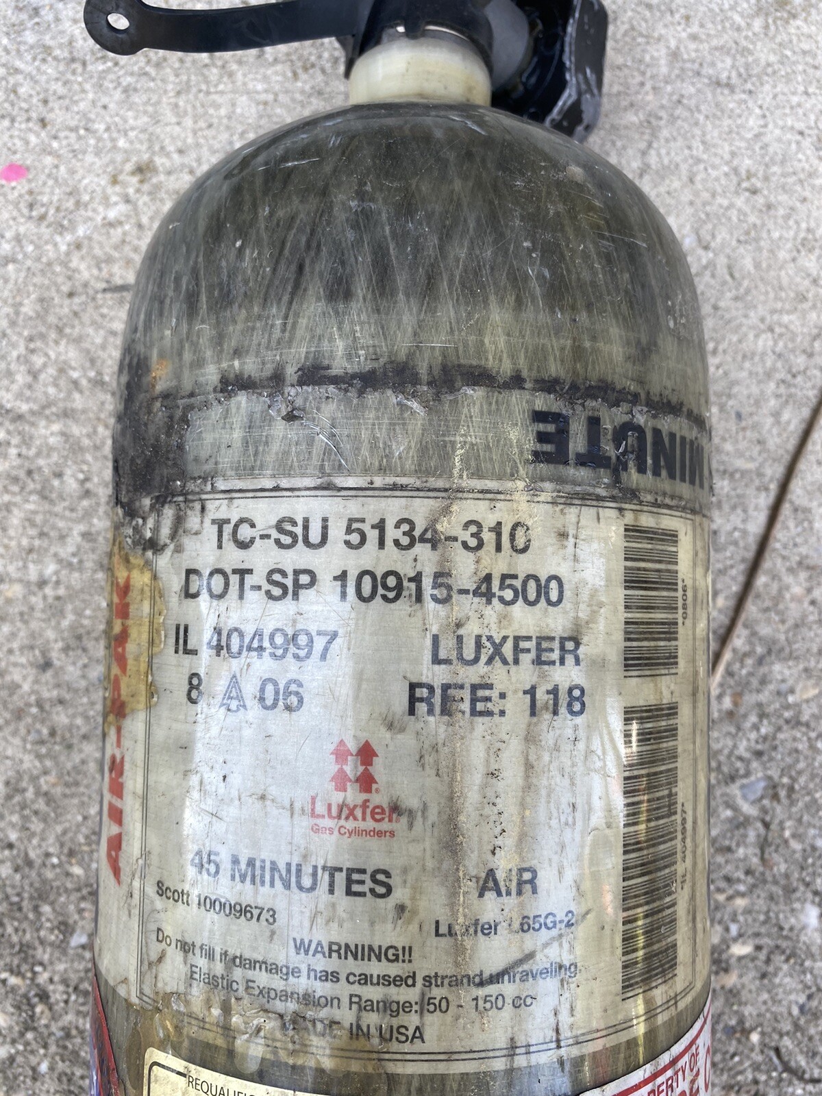 Scott 4500PSI 45 Min SCBA Bottle Tank Cylinder valve Paintball Air gun Fire