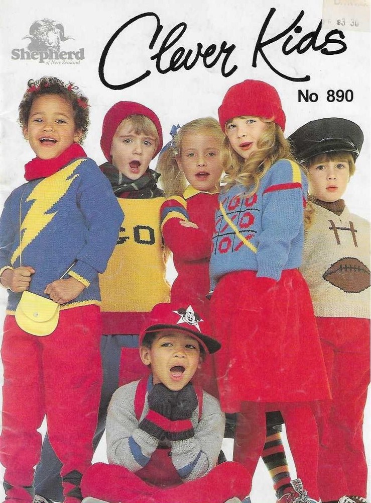 CLEVER KIDS 6 KIDS KNITTIN PATTERNS SEWING PATTERN