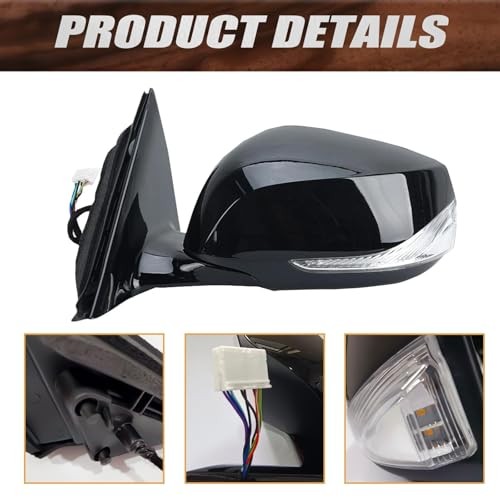Driver Side Mirror Assembly Compatible with 2014-2021 7Pins-Driver Left Side