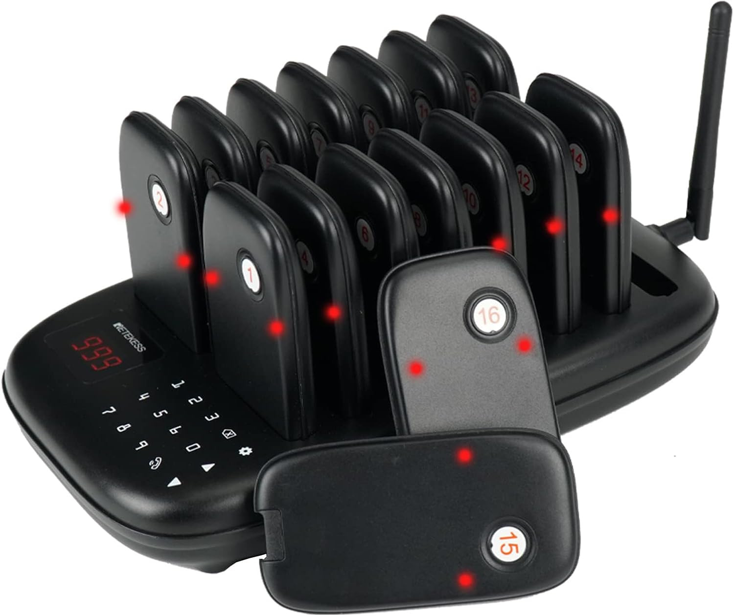Retekess TD175 Restaurant Pager System Queuing 16 Buzzers Food Truck Cafe Club