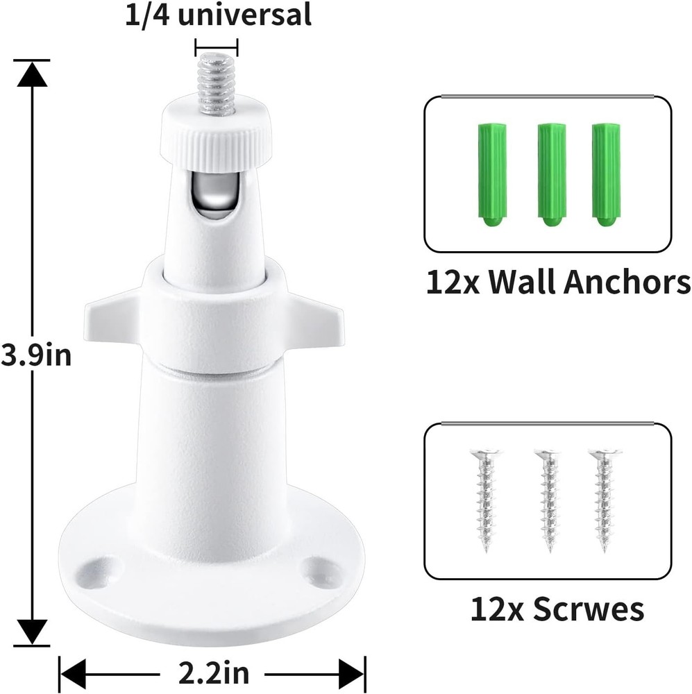 Adjustable Security Wall and Ceiling Mount - Compatible with Arlo & Ring Devices