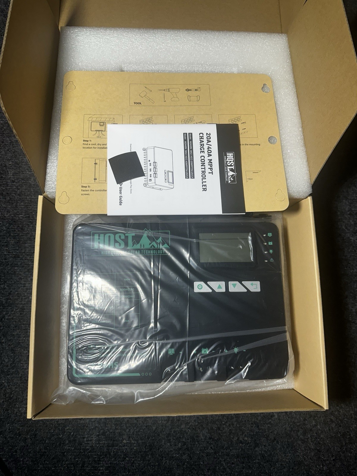 HQST 40A Solar Charge MPPT Controller for Gel Sealed Flooded and Lithium