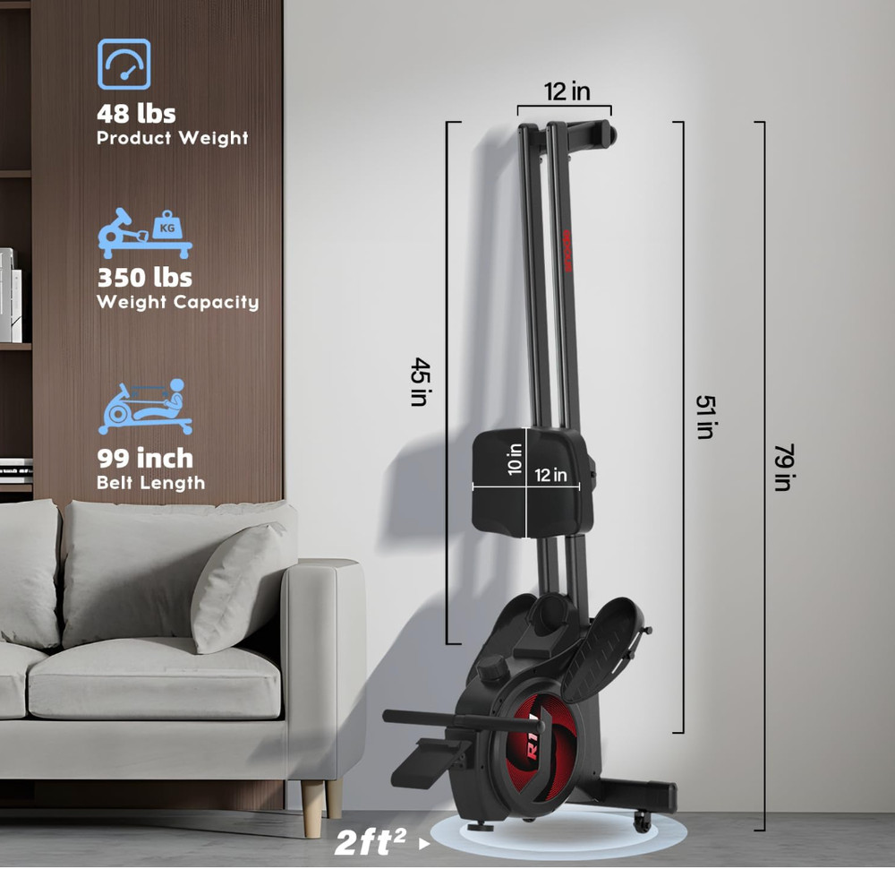 Rowing Machine for Home Use, Sturdy Rower Machine with 350lb Weight Capacity,...