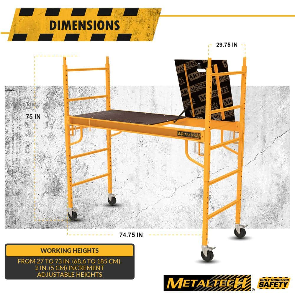 Safeclimb Baker Style Scaffold Rolling Platform, 1100 Lbs. Load Capacity, 6 Ft.