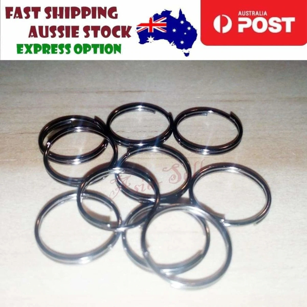 200pcs Split Key Ring 10mm Dark Silver/Black Small Keyrings Keys Double Loops
