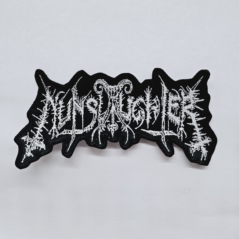 Nunslaughter White Logo  EMBROIDERED PATCH