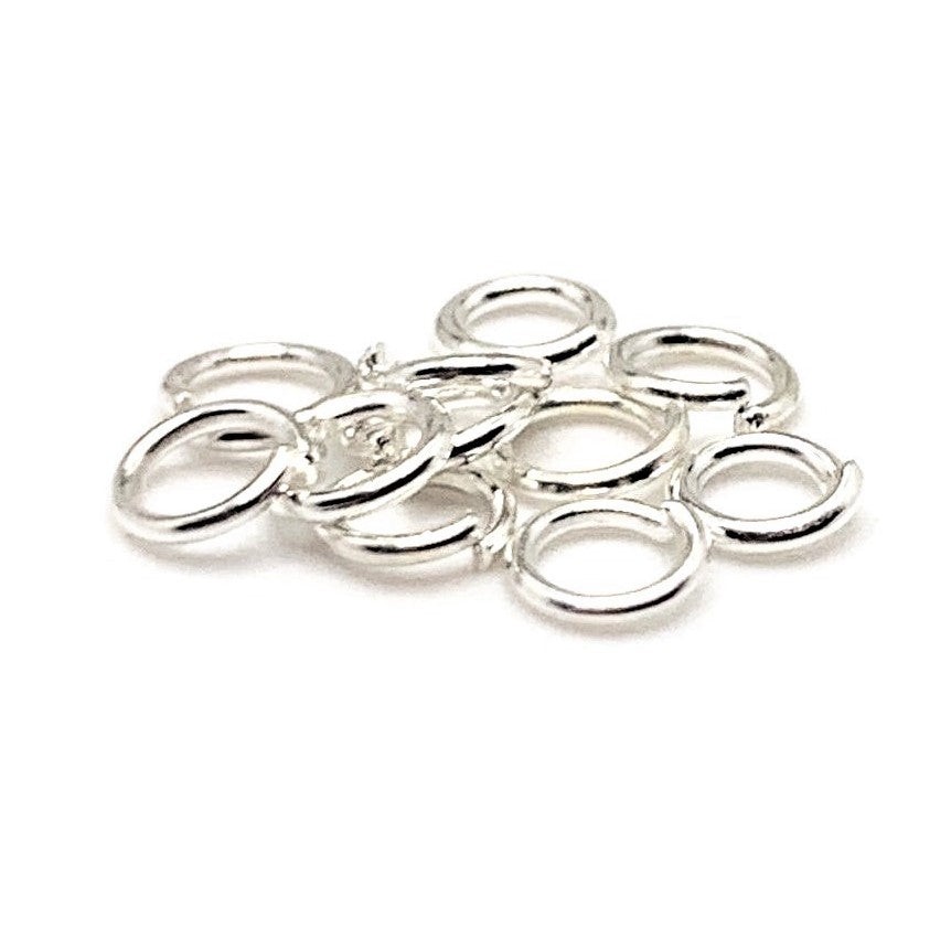 4mm, 21g, Silver Plated Open Jump Rings - US Seller