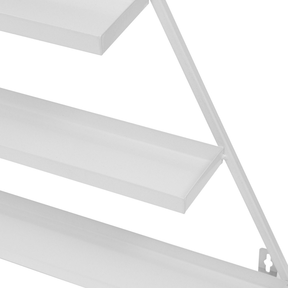5-Tier Wall-Mounted Triangle Nail Polish Display Rack Set - White