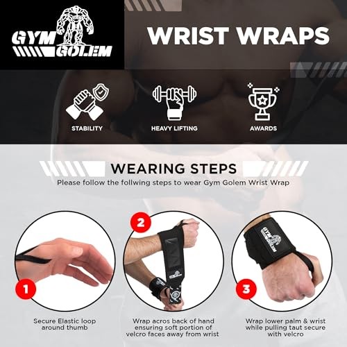 Wrist Wraps - 18-Inch Premium Support Wraps with Thumb Loop for Black