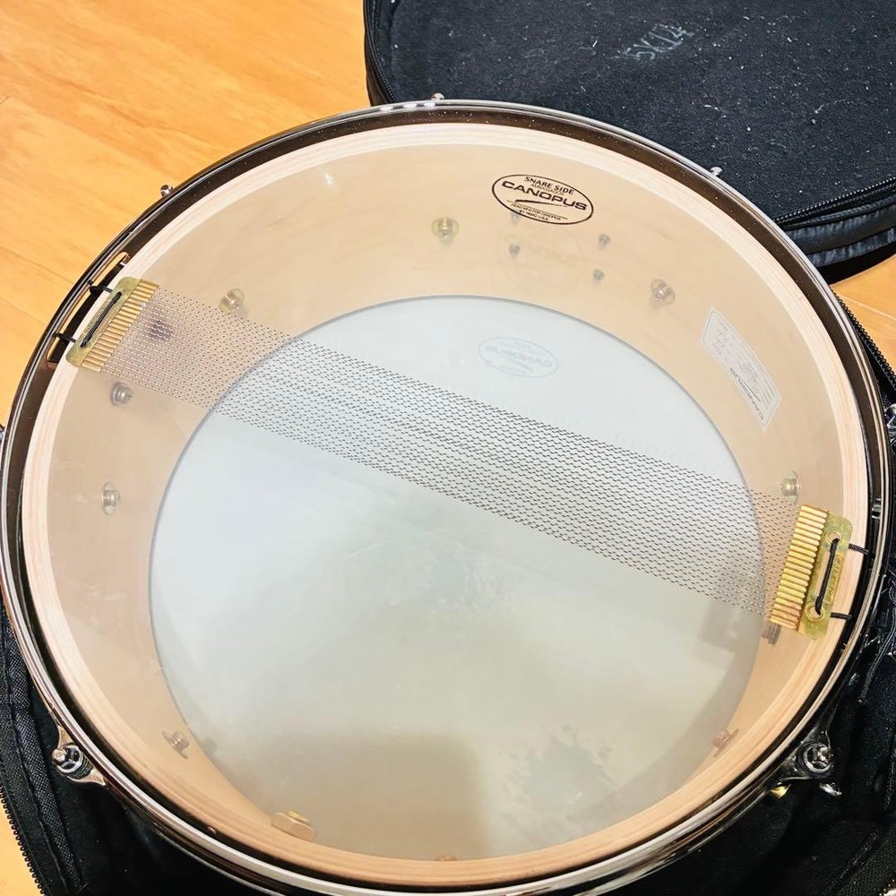 Canopus MO-1455 Snare Drum with Case, American Maple Shell, Fully Tested