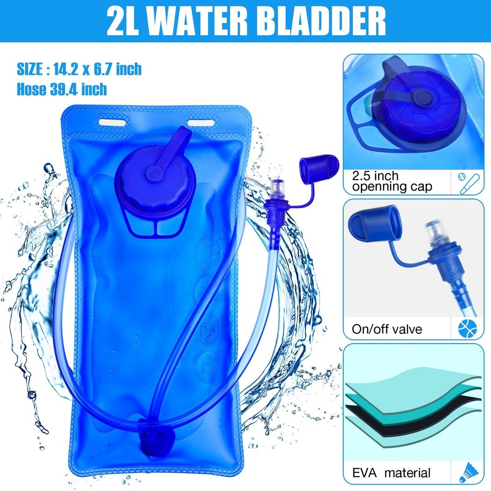 Cunno 3 Pcs Hydration Backpack with 3 Pcs 2l Water Bladder Water Backpack Hyd...