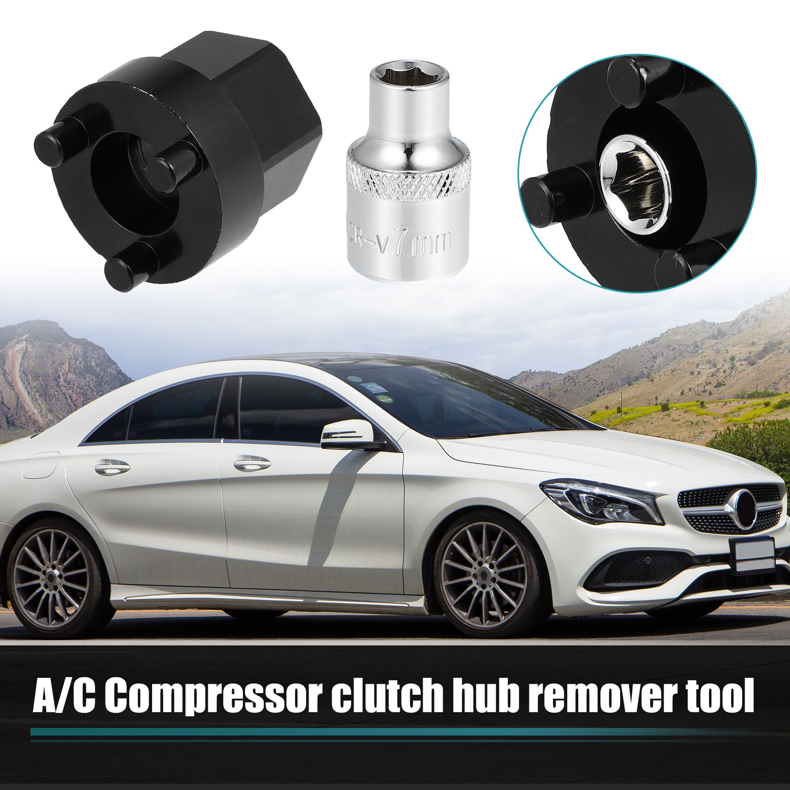 1 Set A/C Compressor Clutch Hub Remover Tool 7mm Socket for Mercedes Benz 5SEL12