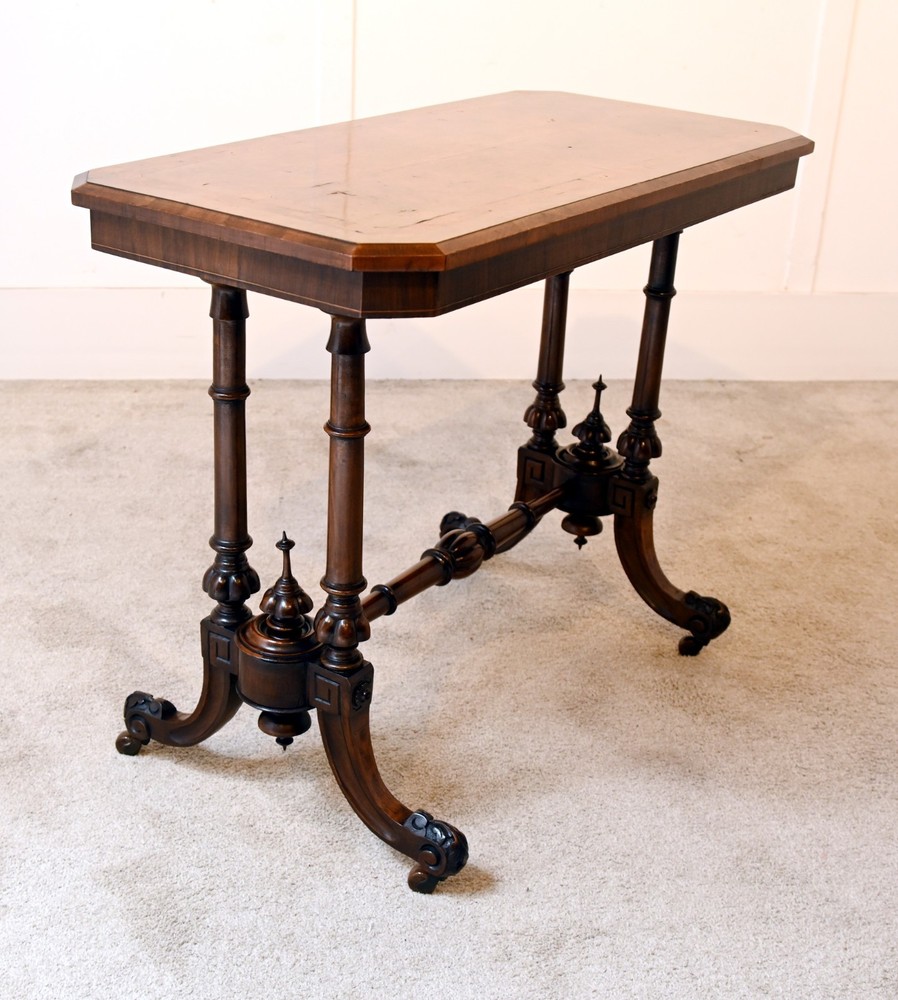 Victorian Writing Table Walnut Antique Side 1880