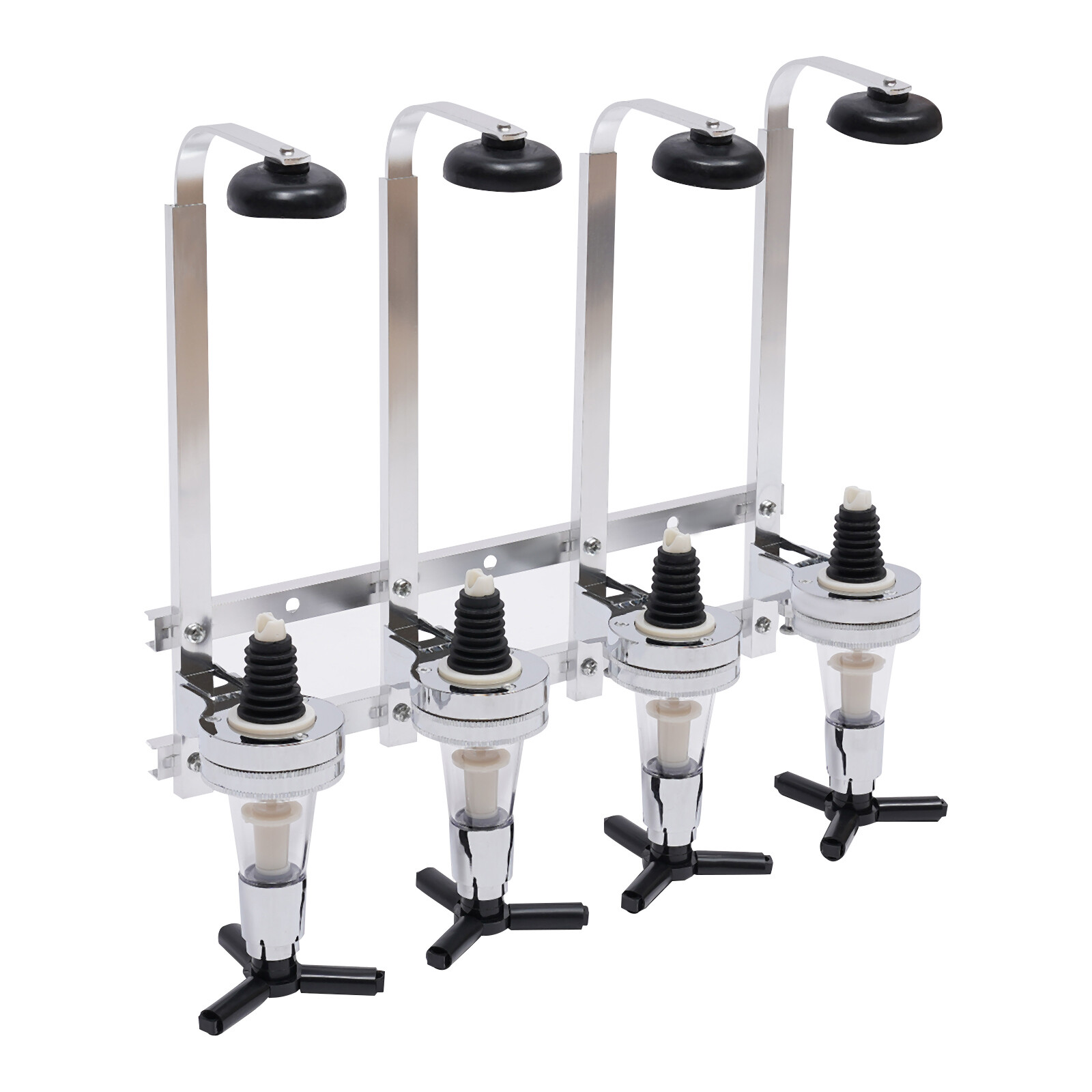 Wall Mounted 4-Bottle Dispenser for Whiskey, Wine, and Cocktails