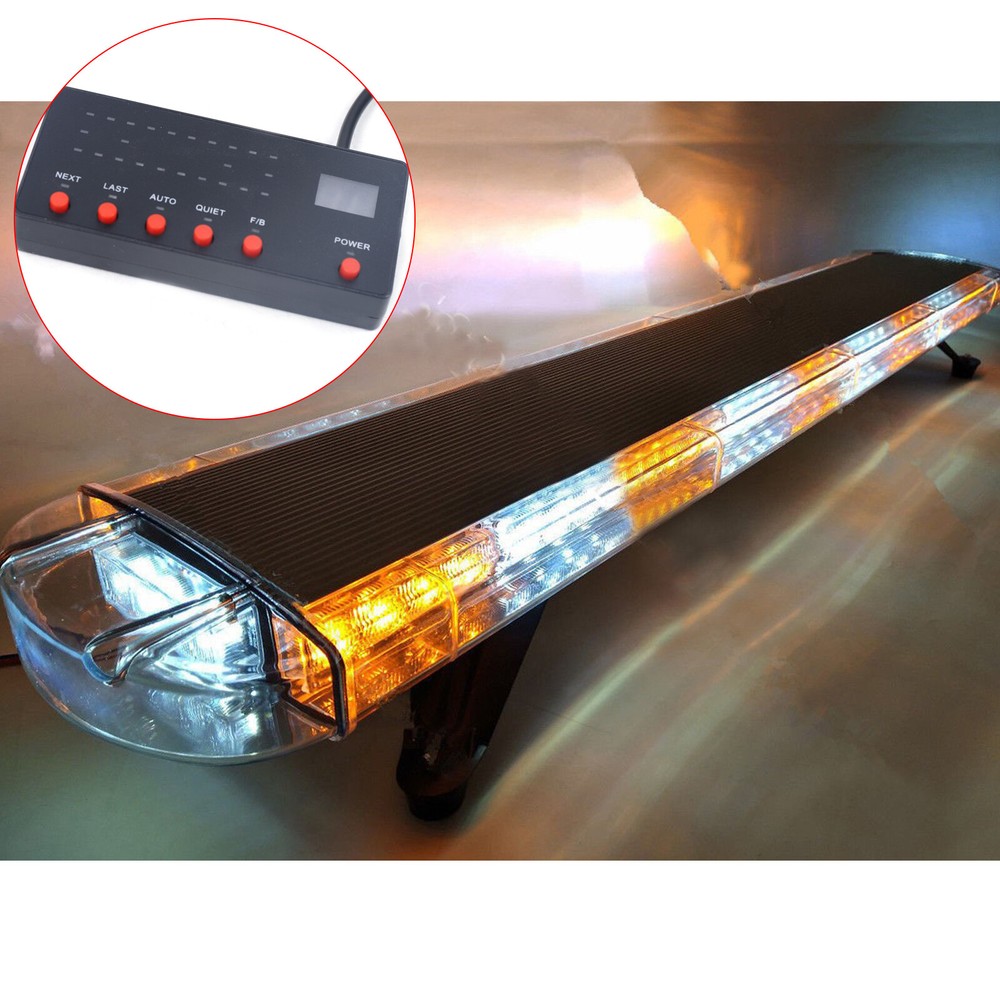 51" 96 LED Tow Truck Amber Emergency Beacon Warn Light Amber Strobe Light Bar US