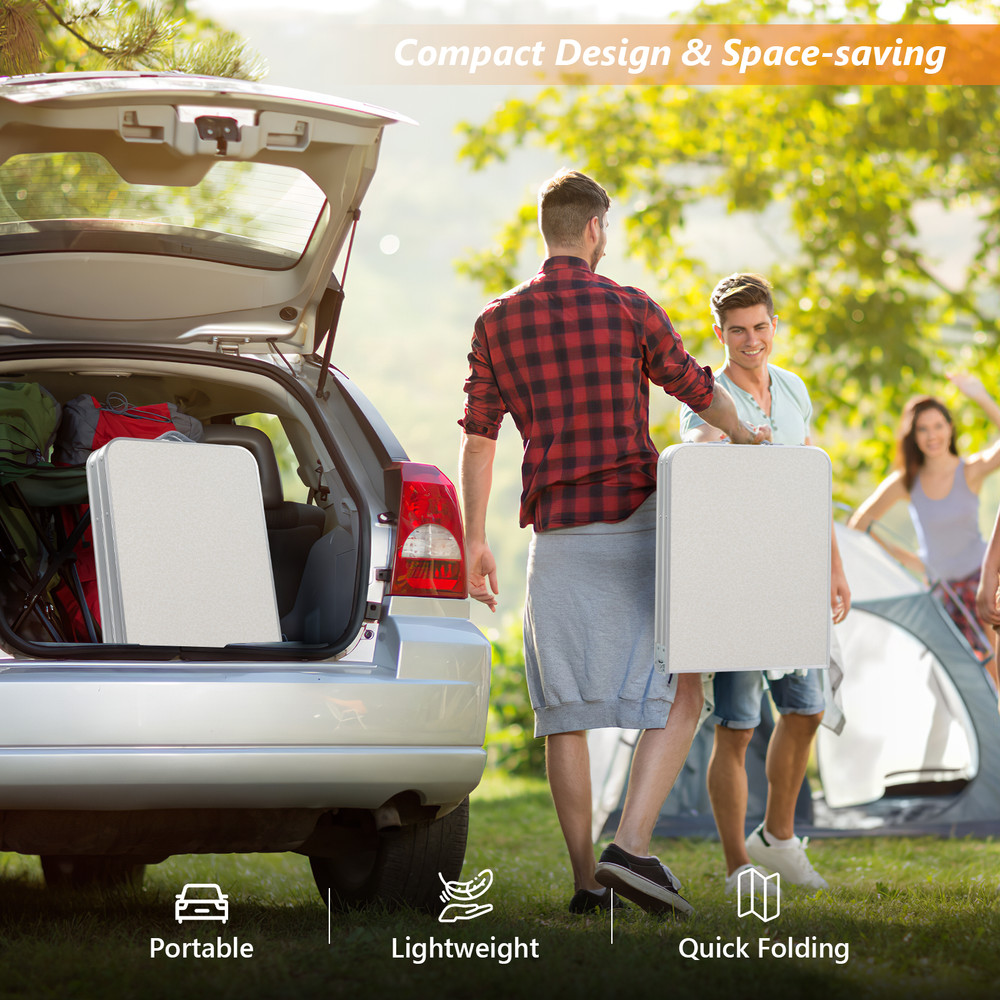 4 Ft Folding Camping Table with Storage - Portable Outdoor Use