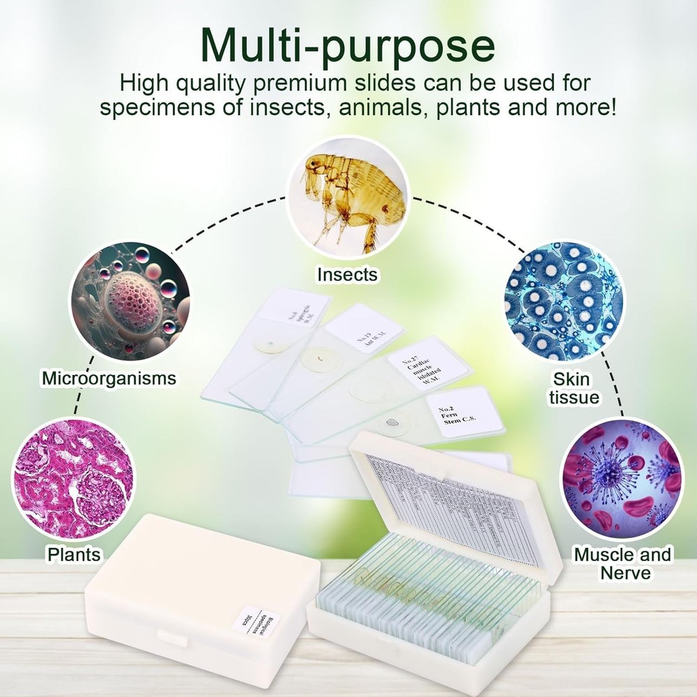 Educational 120 Slide Microscope Set: Ideal for Kids & Science Enthusiasts!