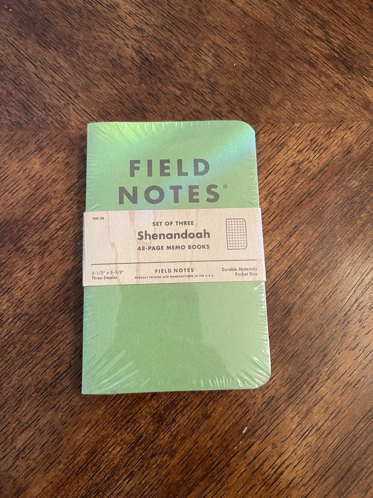 Field Notes Notebooks Shenandoah 3 Notebooks New Sealed Pack