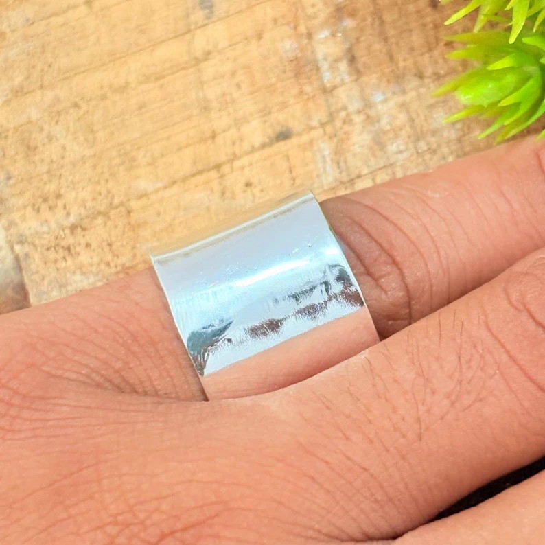 Bold 925 Sterling Silver Thick Ring | Crafted from Silver Sheet | Statement Jewe
