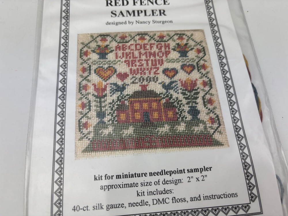 Threads Through Time The Red Fence Sampler Needlepoint Pattern Kit 6S