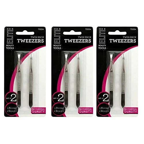 Swissco Twin Pack Tweezers, 2 Count, 3 PACK