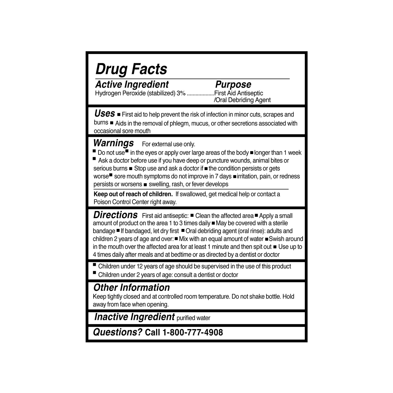 4 Pack McKesson 1 Gallon First Aid Antiseptic Hydrogen Peroxide 3% Liquid Bottle