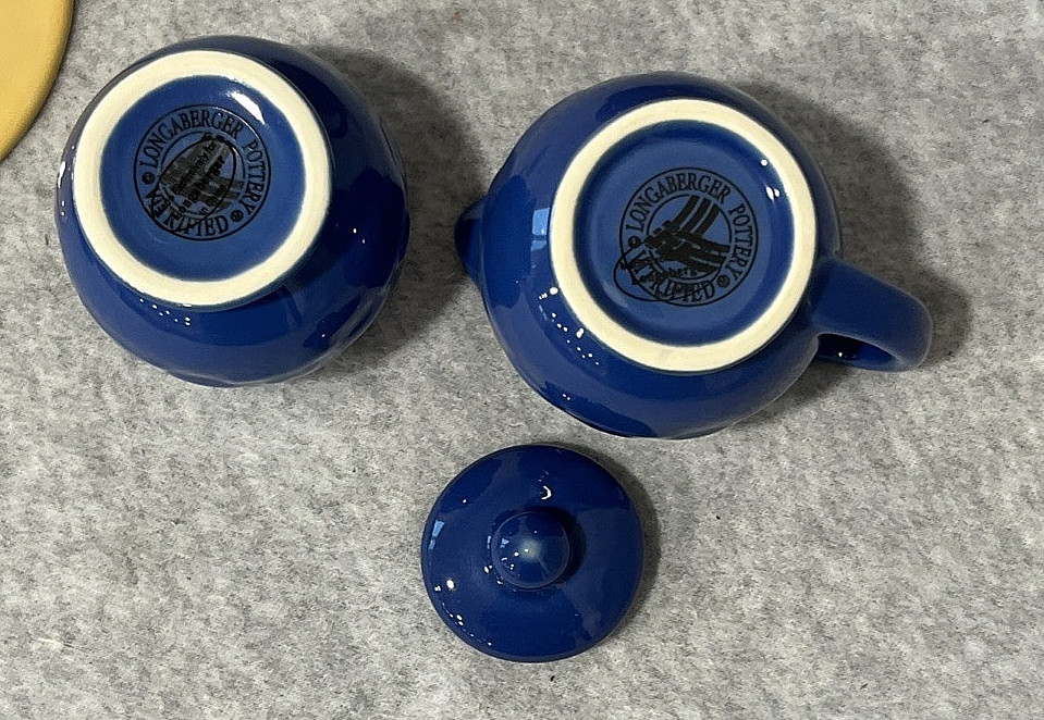 LONGABERGER Pottery Child's Tea Party Set WOVEN TRADITIONS 11 pieces