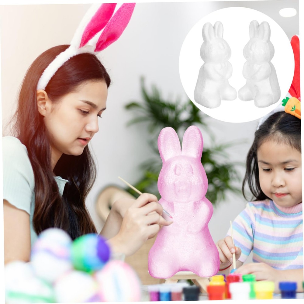 2pcs Bubble Bunny Foam Bunny Model Shape Decorative Model Easter Foam Rabbit ...