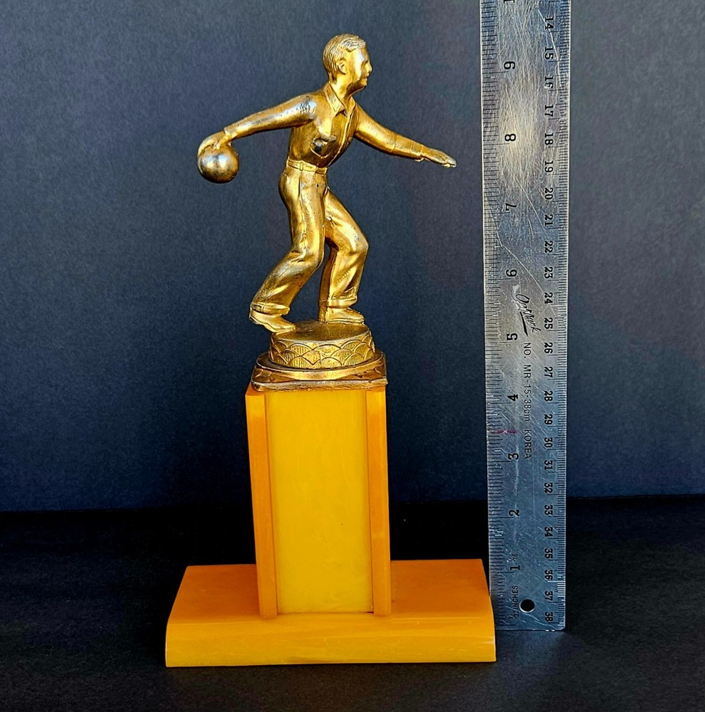Vintage Bakelite Butterscotch Catalin Bowling Trophy