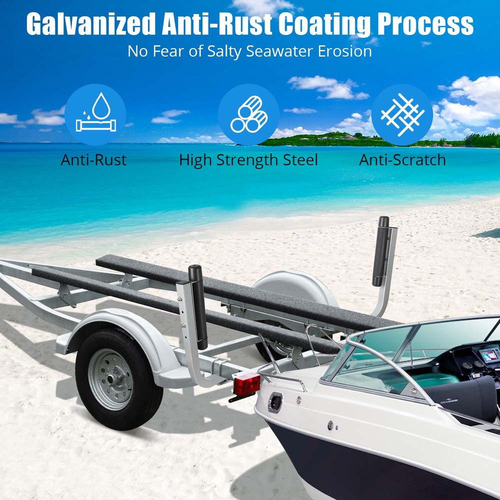2PCS Rustproof Galvanized Steel Trailer Guide Poles, 20.5" Adjustable Design