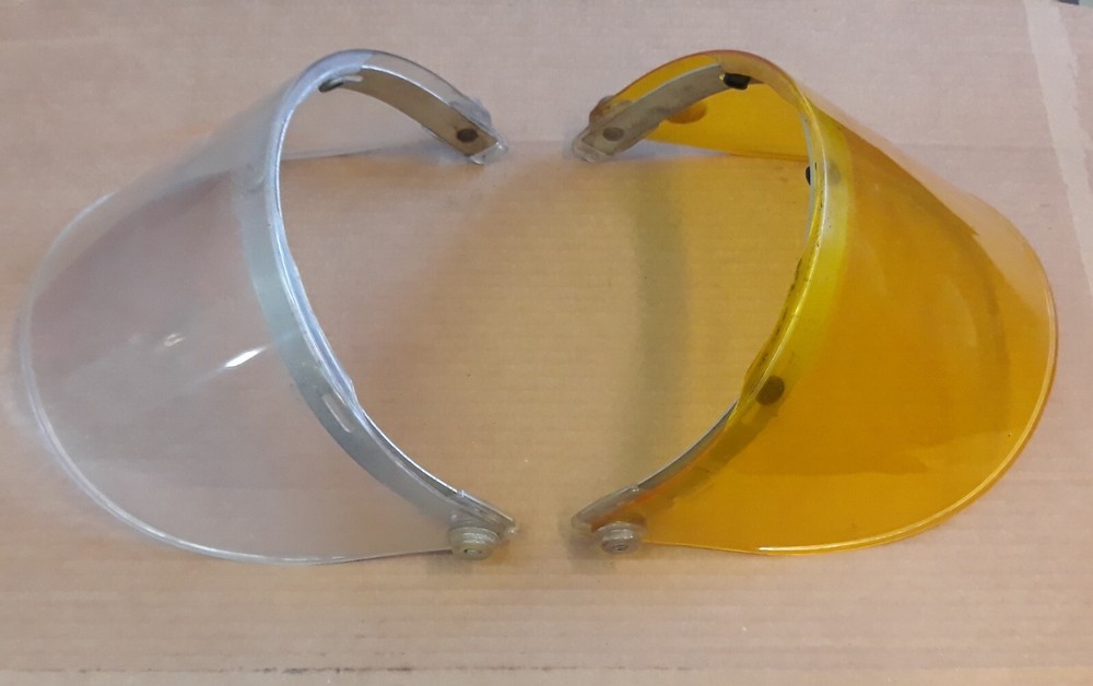 Two Vintage Flip Up Face Shields