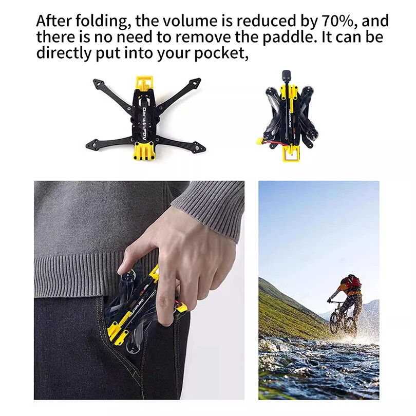 DarwinFPV FPV 4 inch Micro DC Long Range Folding Frames For DJI O3 / Analog VTX