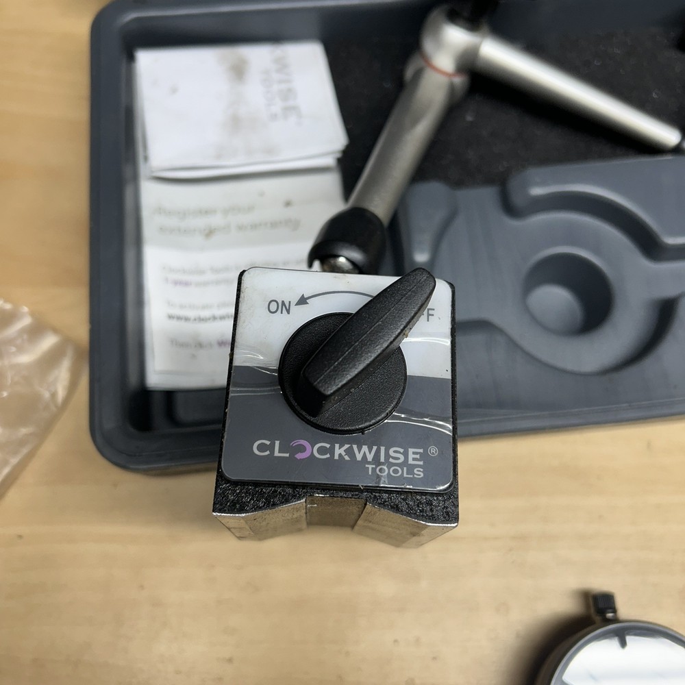 Clockwise Tools DIMR-0105 Dial Indicator Gage Gauge and Magnetic Base with case