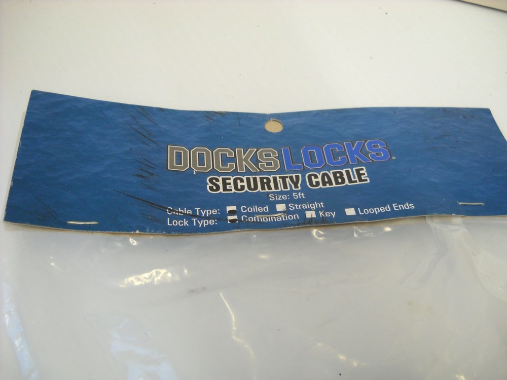 Docks Locks Security Cable Coiled Combination Lock Coated Blue 5 Foot Marine