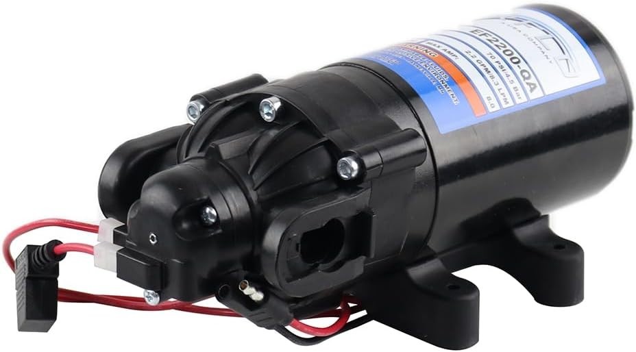 Everflo 2.2GPM 12V Diaphragm Pump with Quick Attach Port - Versatile Power