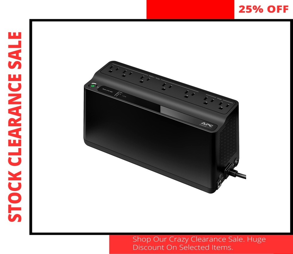 APC UPS Battery Backup 600VA 330W Surge Protector