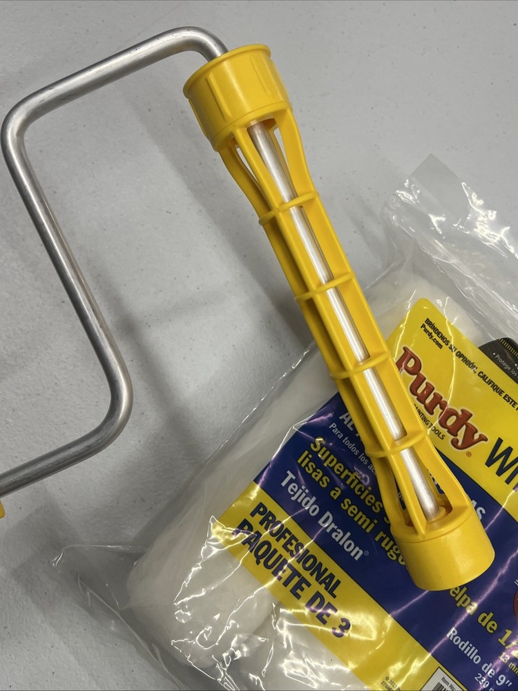 Purdy 9” Paint Roller Frame & 3pk White Dove Rollers Set & 2pk 3/4 Core Rollers