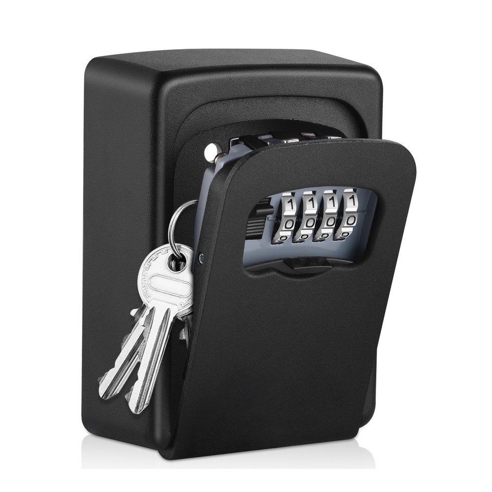 Key Lock Box Wall Mounted4 Digit Combination Weatherproof Lockbox for Outside...