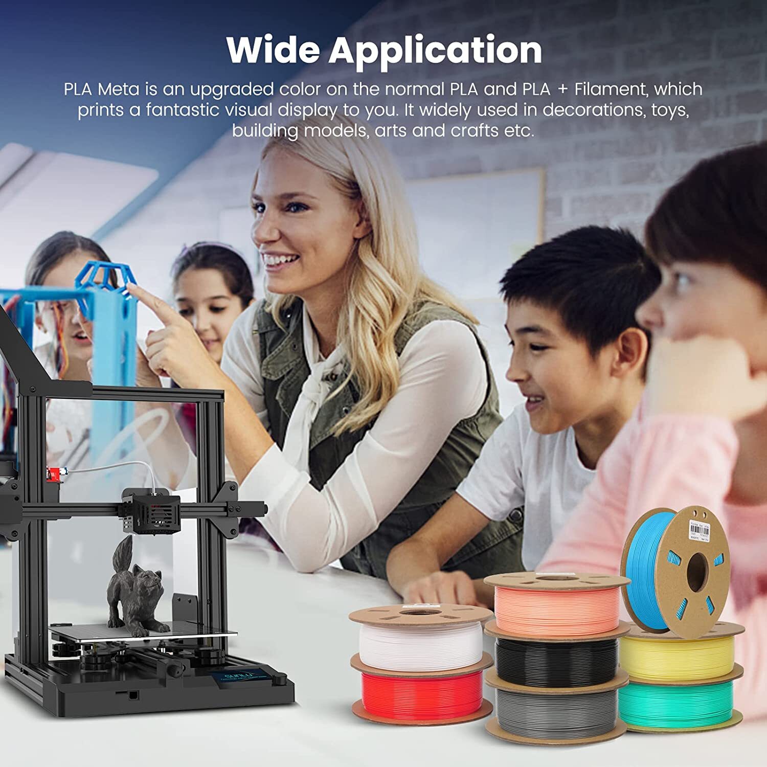 【Buy 10 Pay 6】JAYO 1.1KG PLA SILK ABS PLA+1.75mm With Spool 3D Printer Filament