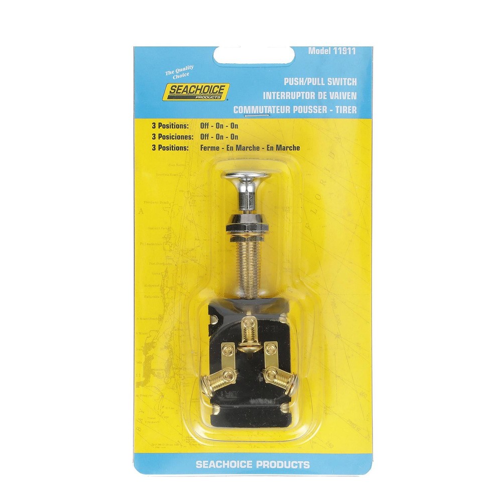 Seachoice 11911 Heavy Duty 3-Position Push-Pull Switch