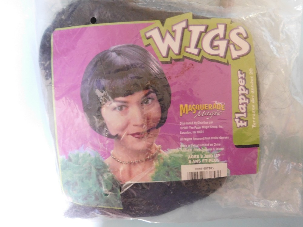MASQUERADE MAGIC BLACK FLAPPER WIG FOR COSTUME