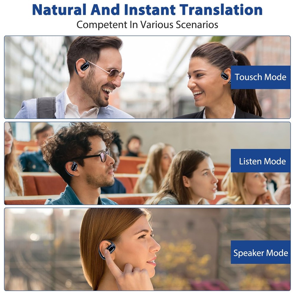 Language Translator Earbuds - Real-Time Translation in 150 Languages, Bluetooth