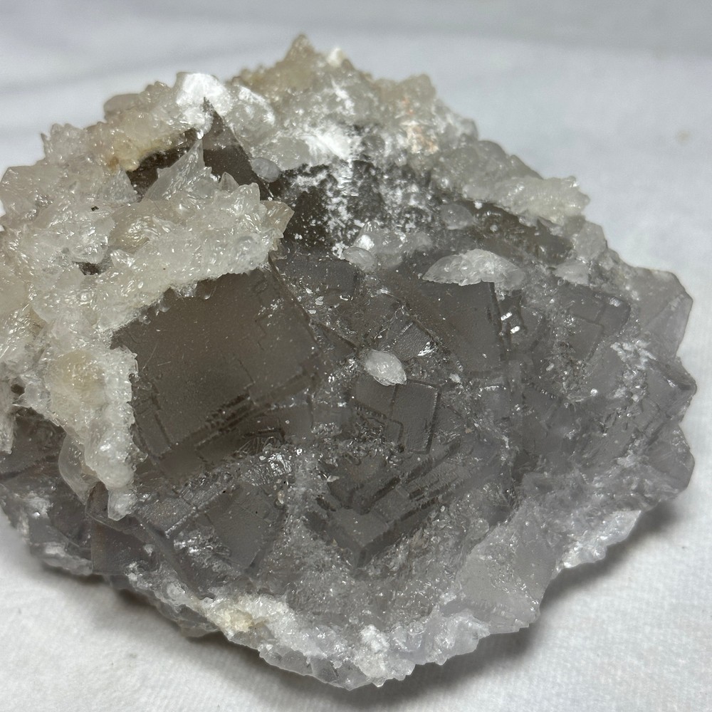 Fluorite and White Dogtooth Calcite