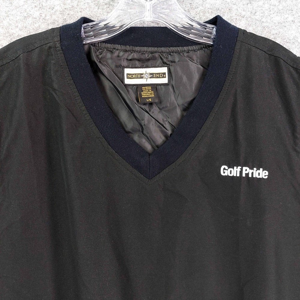 North End Golf Pride Pullover Vest Men L Black V-Neck Lightweight Lined