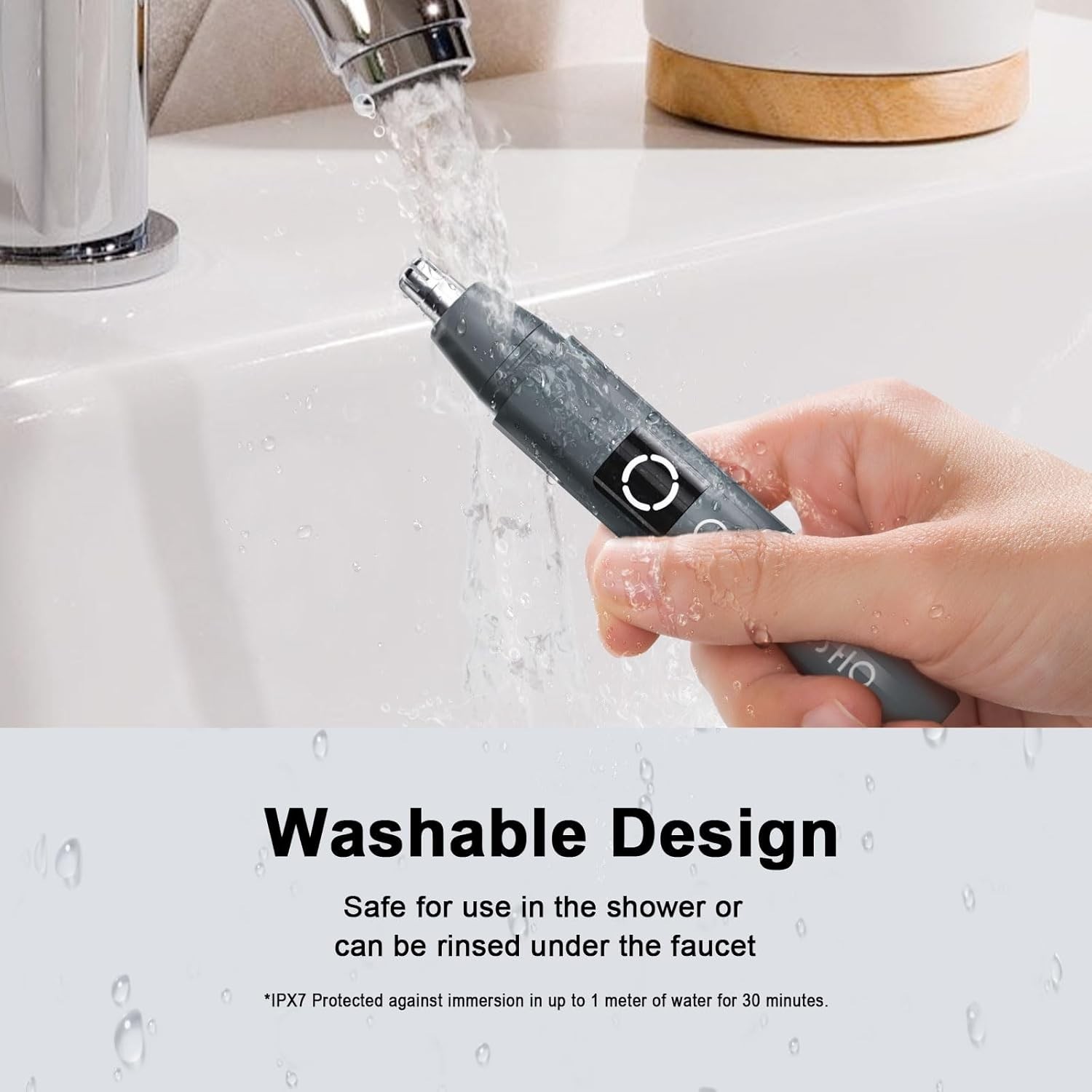 Ear and Nose Hair Trimmer with LED indicator USB Rechargeable Water Resistant