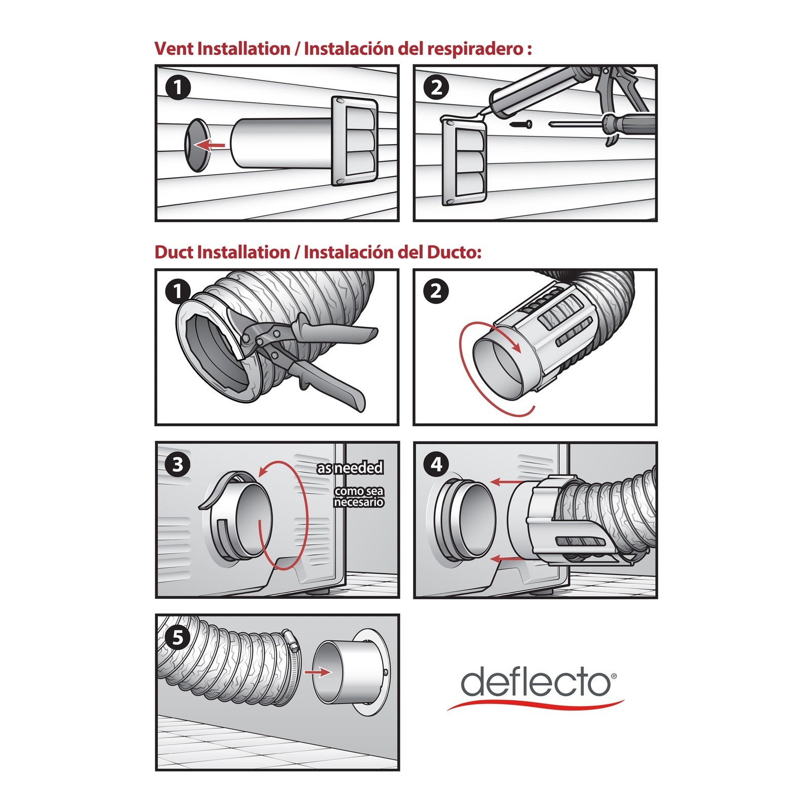 Deflecto Complete 8" Dryer Vent Kit, Water-Resistant