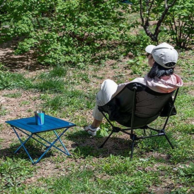 Ultralight Camping Chair W/ Stable Frame & Back Support Black Portable & Durable