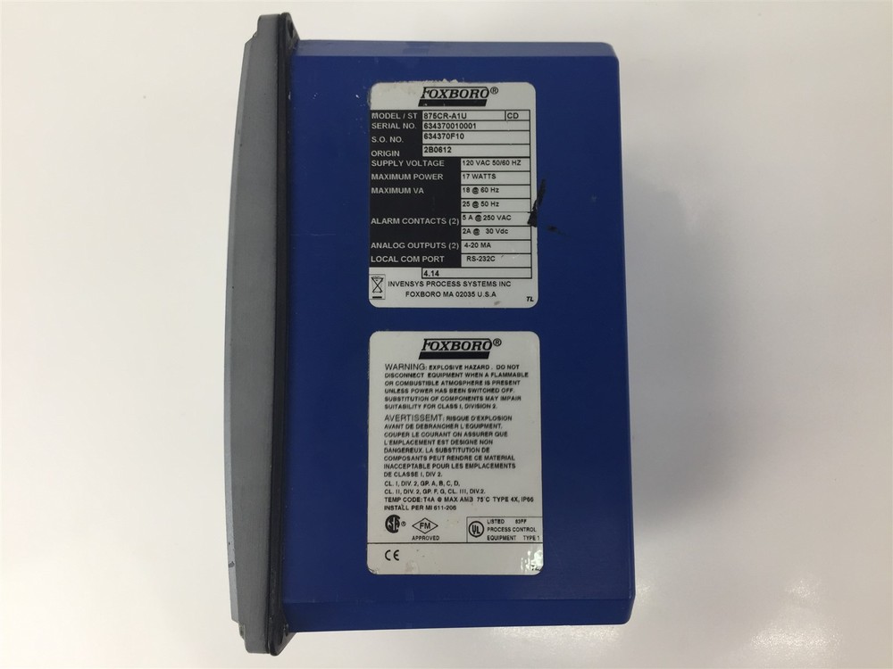 Foxboro Communicator Series Conductivity and Resistivity Analyzer 875CR-A1U CD