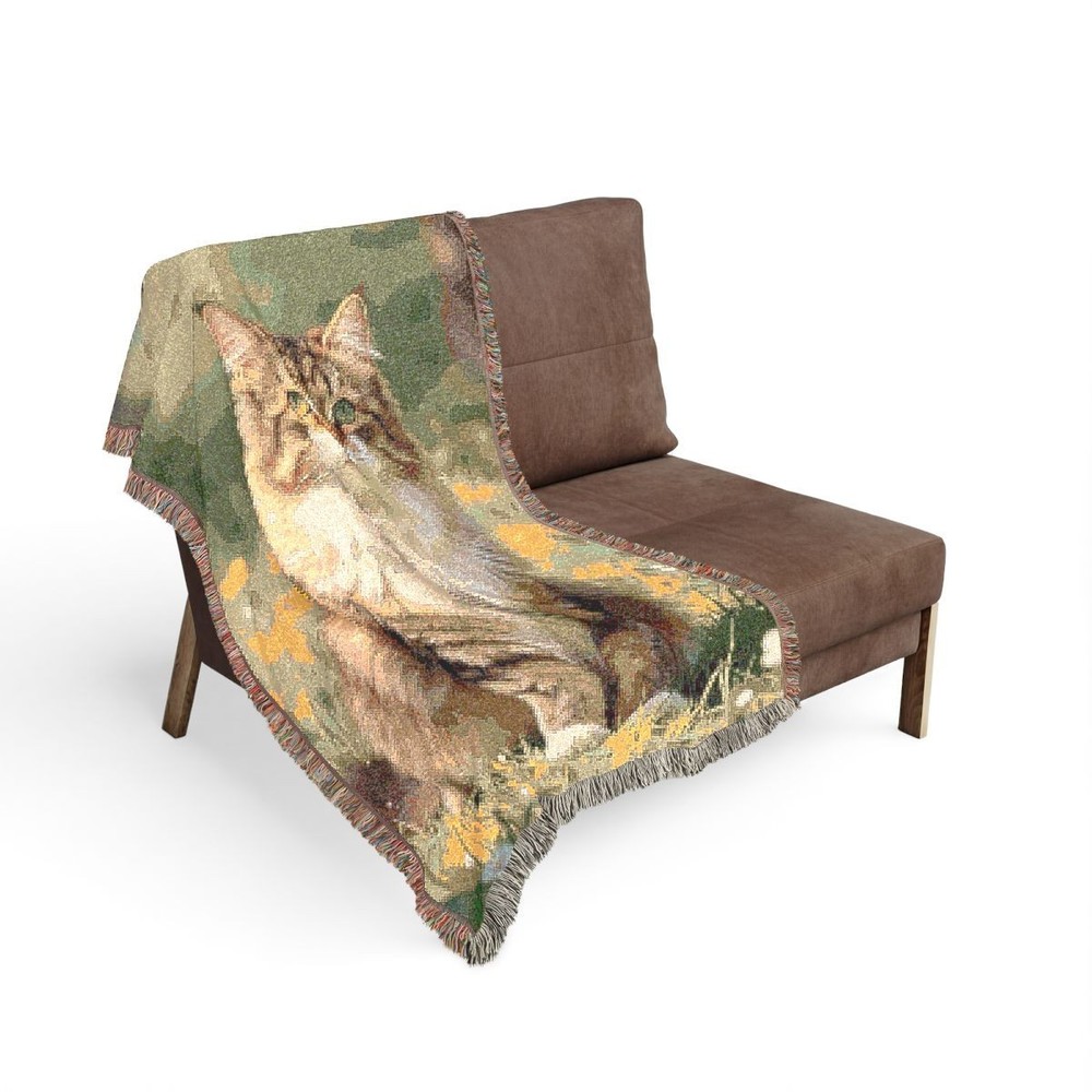 Norwegian Forest Cat Woven Throw Blanket