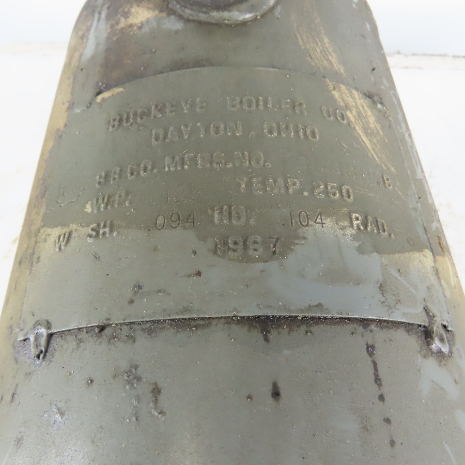 Buckeye Boiler Co. 4-1/2 Gallon Holding Tank Return Reservoir 125 PSI 250°F